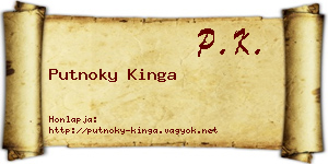 Putnoky Kinga névjegykártya